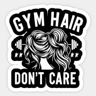 "Gym Hair, don't Care" Funny Gym Sticker